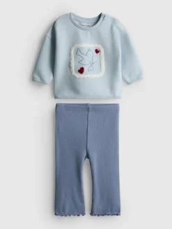 0–18 Monate | Sweatshirt und Leggings mit hohem Baumwollanteil für Neugeborene im Set