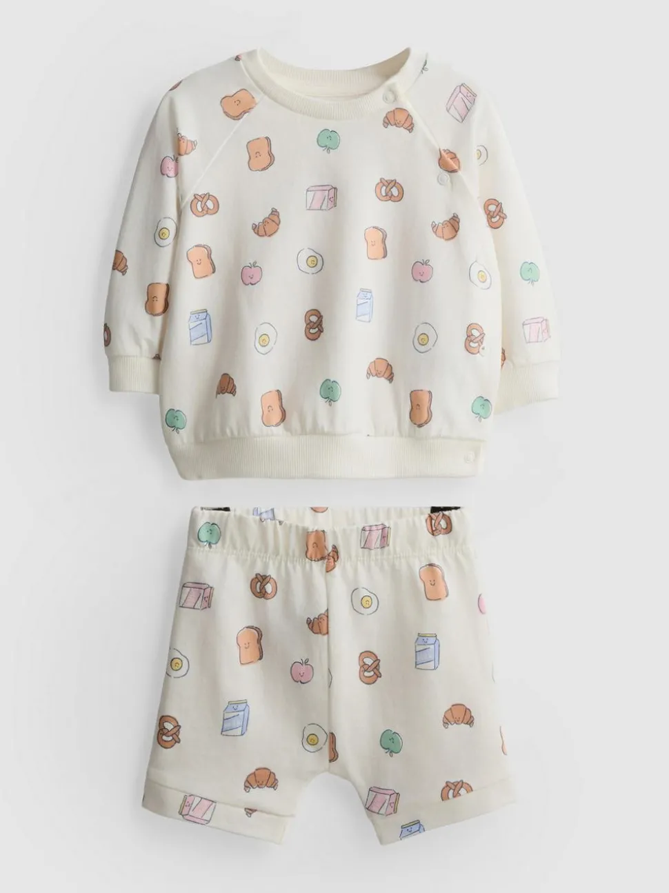 0–18 Monate | Sweatshirt und Shorts mit Food-Grafiken