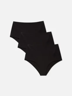 Nahtlose Baumwollslips mit hohem Bund, 3er-Pack