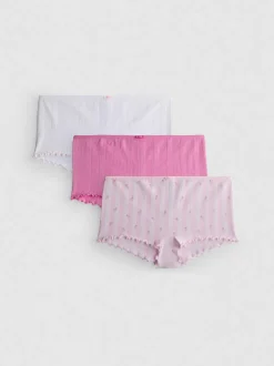 Nahtlose Boyfriend-Shorts mit Rüschen, 3er-Pack