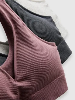 Nahtlose Bralette-BHs mit V-Ausschnitt, 3er-Pack