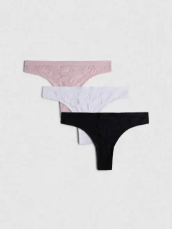 Nahtlose Jacquard-Tangas, 3er-Pack