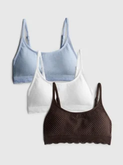 Nahtloser Bralette-BH mit Spitzenbesatz, 3er-Pack