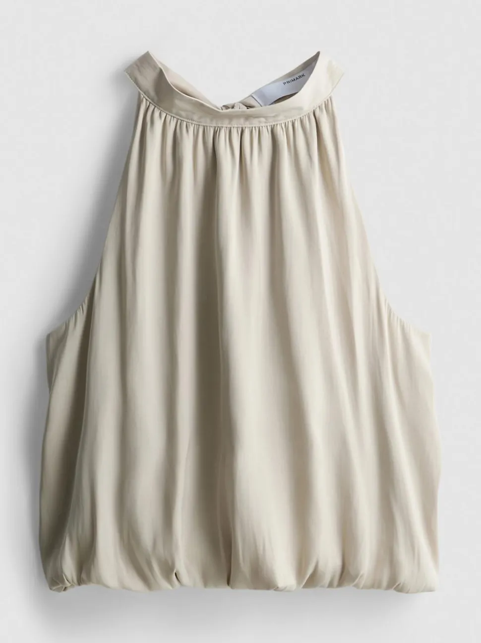 Neckholder-Bluse mit Ballonsaum