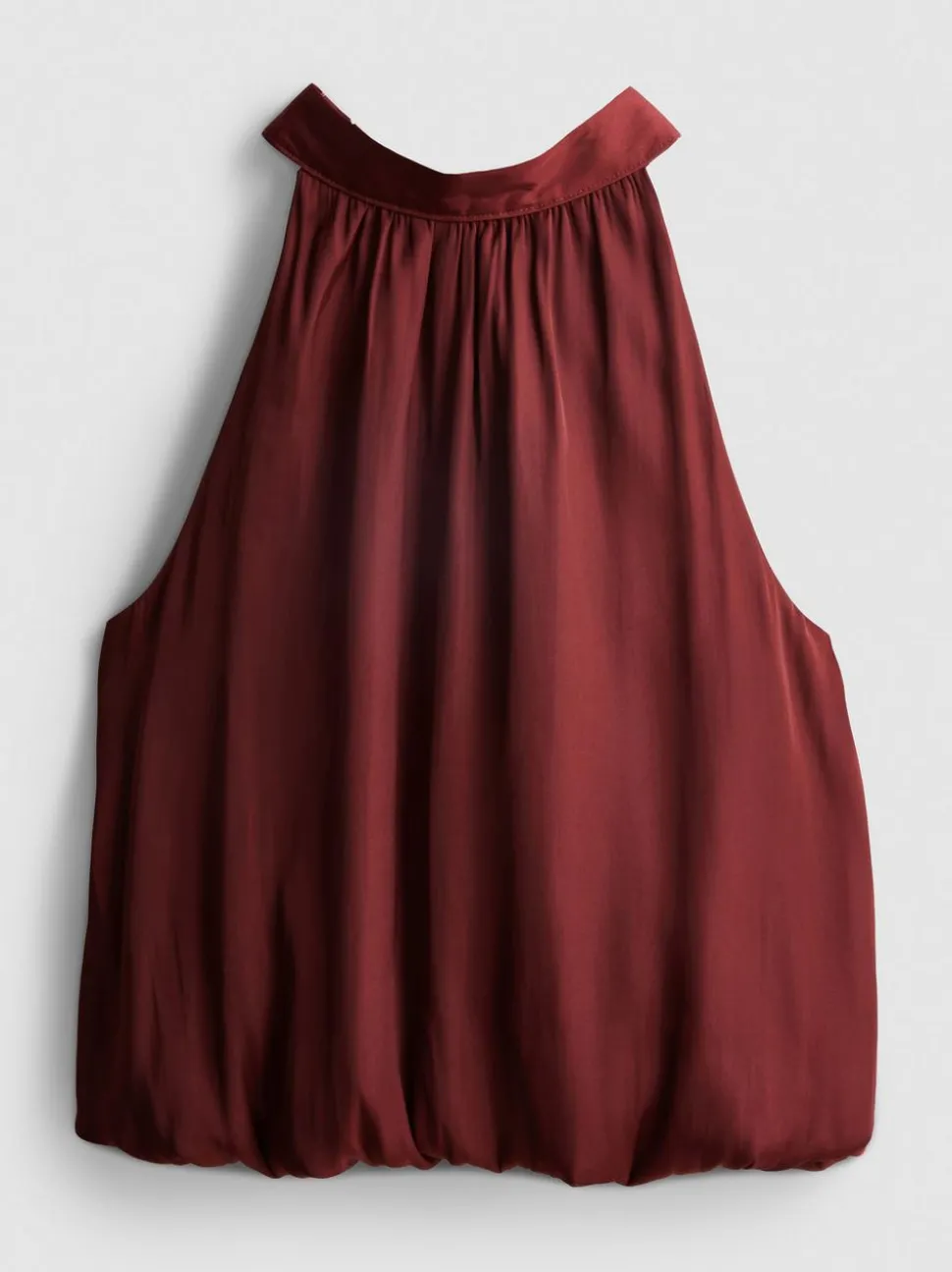 Neckholder-Bluse mit Ballonsaum