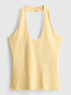 Neckholder-Top mit hohem Baumwollanteil