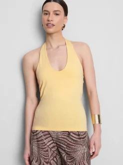 Neckholder-Top mit hohem Baumwollanteil