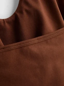 Neckholder-Top mit hohem Baumwollanteil