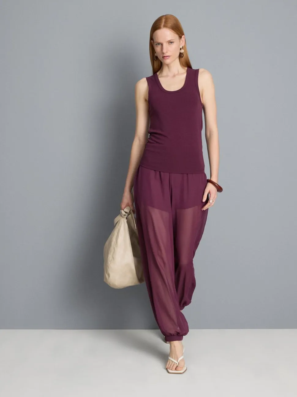 Netzstoffhose mit Bündchen