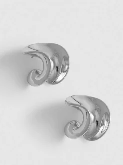 Ohrringe mit skulpturalem Wellendesign