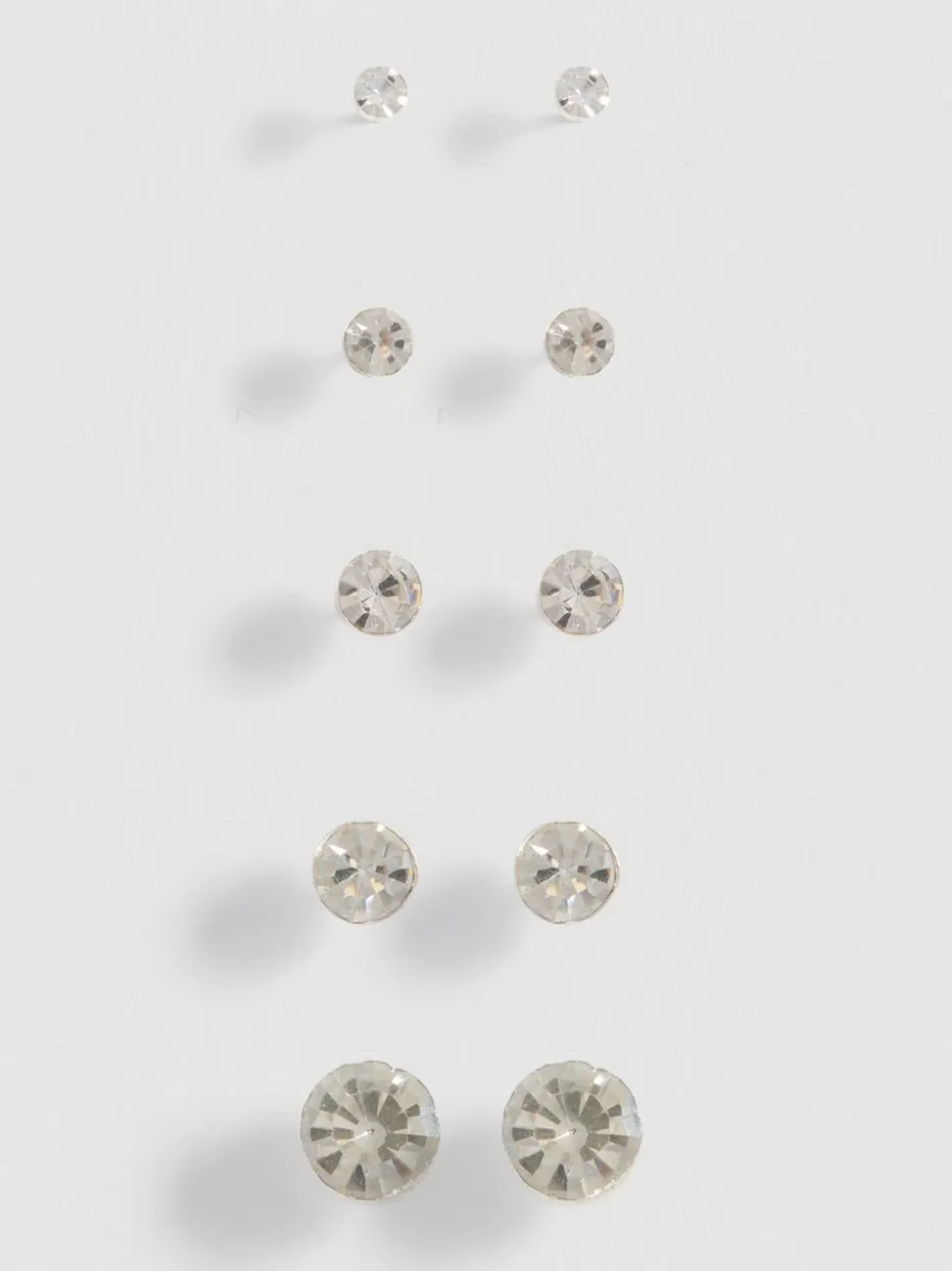 Ohrstecker mit Schmucksteinen, 5er-Pack