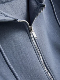 Oversized-Hoodie aus Baumwollmischung mit Reißverschluss