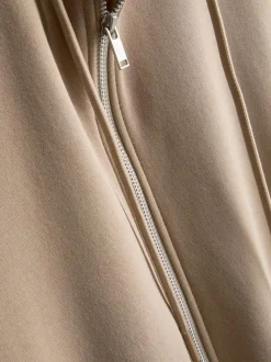 Oversized-Hoodie aus Baumwollmischung mit Reißverschluss