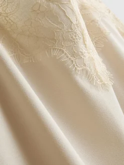 „Paula Echevarría“ Satin-Trägertop mit Spitzenbesatz