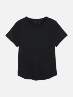 Performance-T-Shirt mit abgerundetem Saum