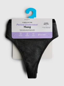 Perioden-Tangas mit hohem Baumwollanteil, 3er-Pack