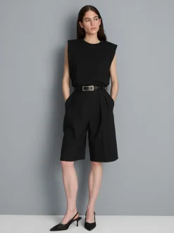 Plissierte Bermudashorts