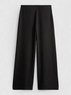 Plissierte Jerseyhose mit weitem Bein