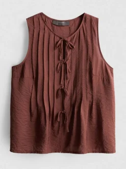 Plissiertes Top in Knitteroptik zum Binden