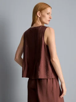 Plissiertes Top in Knitteroptik zum Binden