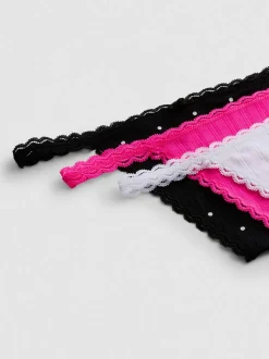 Pointelle-Stringtangas, 3er-Pack