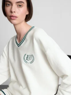 „Prince“ Sweatshirt mit V-Ausschnitt und hohem Baumwollanteil