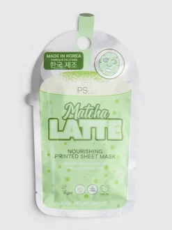 PS... Bedruckte Matcha Latte-Tuchmaske