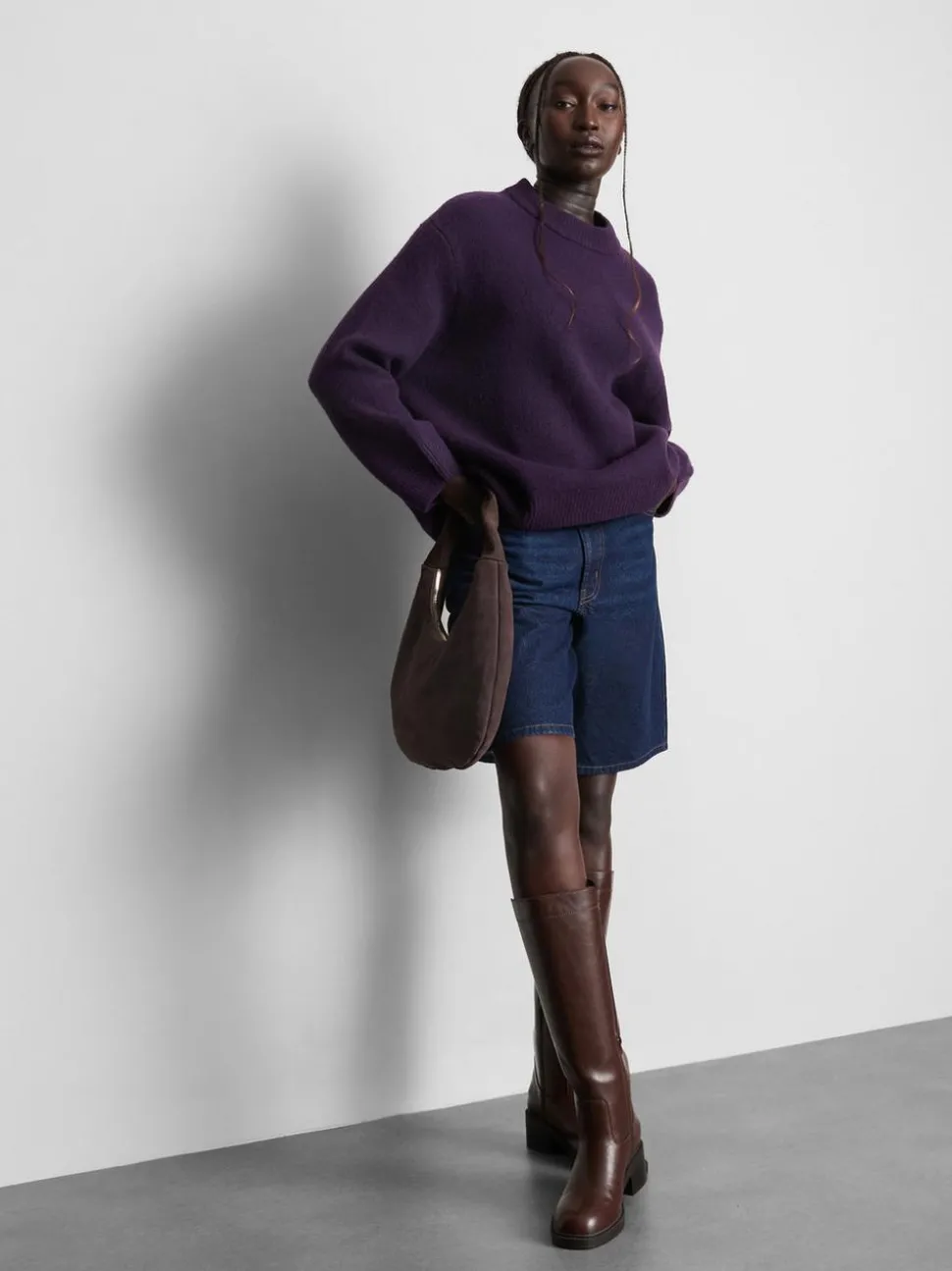 Pullover aus Wollgemisch mit Rundhalsausschnitt im Oversized-Look