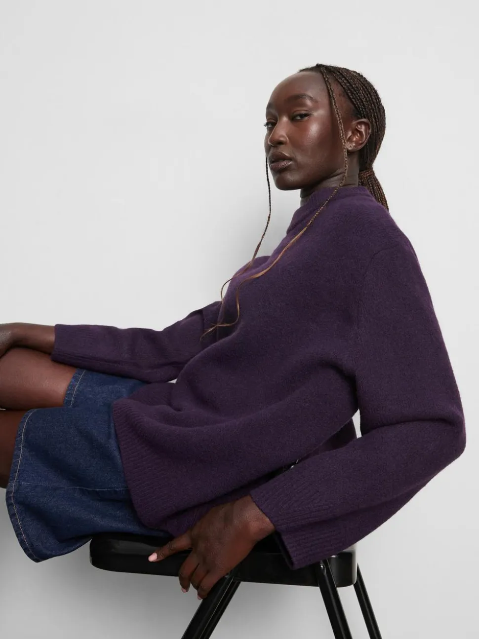 Pullover aus Wollgemisch mit Rundhalsausschnitt im Oversized-Look
