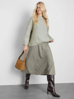 Pullover aus Wollgemisch mit Rundhalsausschnitt im Oversized-Look