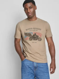 „Pure Cotton Motor Riders“ T-Shirt mit Grafik