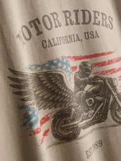„Pure Cotton Motor Riders“ T-Shirt mit Grafik
