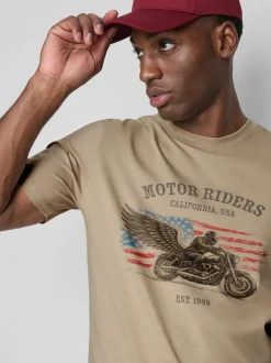 „Pure Cotton Motor Riders“ T-Shirt mit Grafik