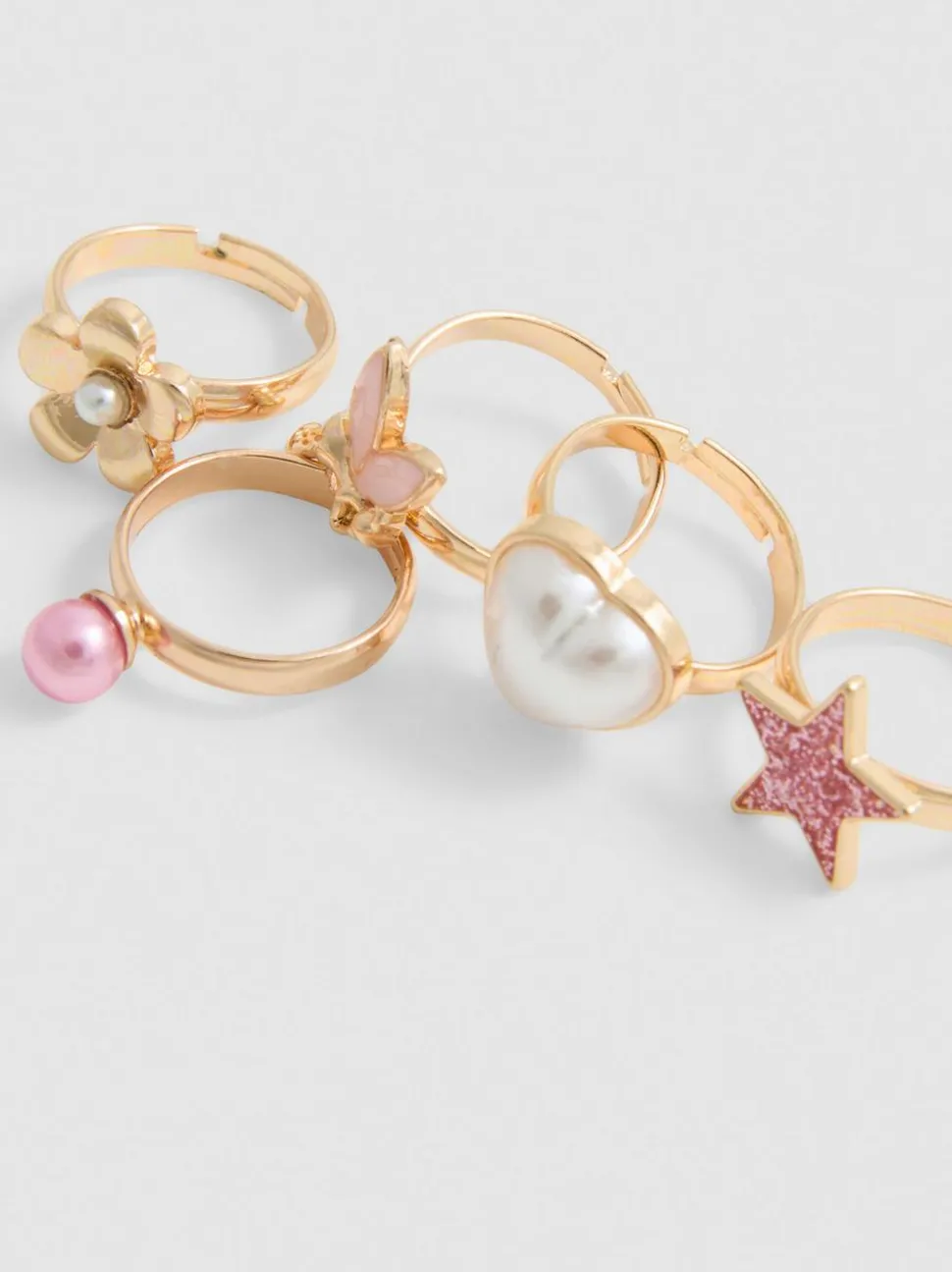 Ringe mit verschiedenen Details, 5er-Pack