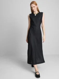 Ärmelloses „The Edit“ Leinen-Midikleid