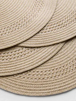 Runde, strukturierte Platzdeckchen, 4er-Pack