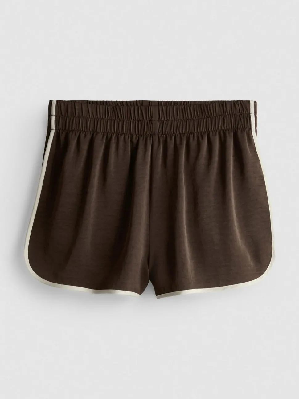 Satin-Laufshorts mit Paspelierung