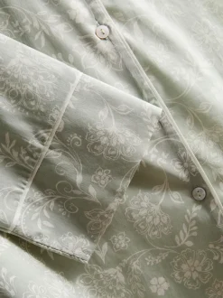 Schlafanzughemd aus reiner Baumwolle mit Blumenmuster