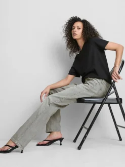 Schmale Denim Jeans mit geradem Bein