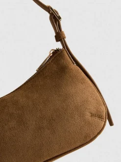 Schultertasche in Wildleder-Optik