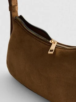 Schultertasche in Wildleder-Optik