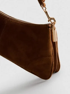 Schultertasche in Wildleder-Optik
