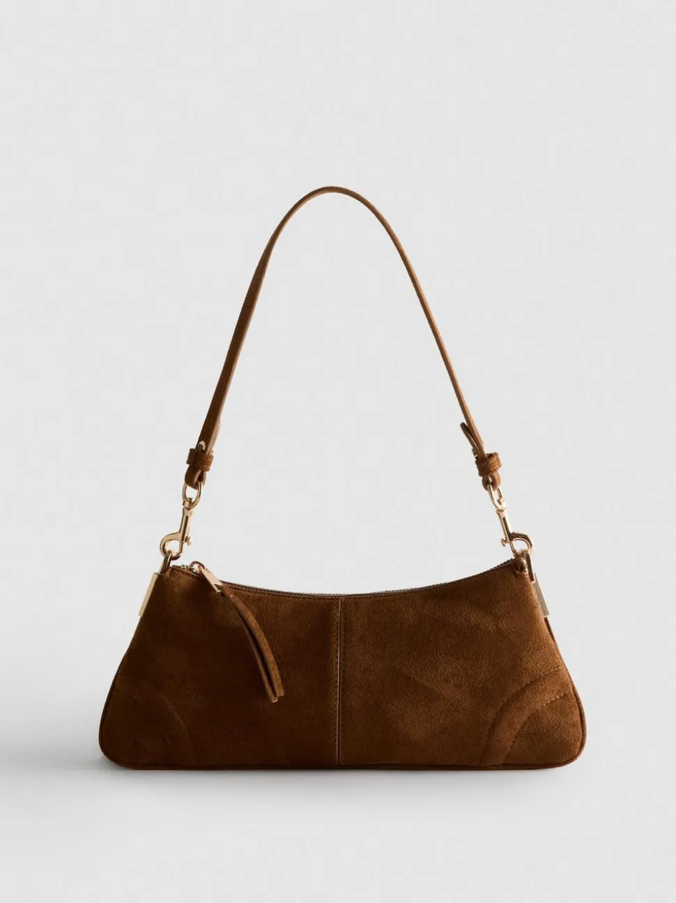 Schultertasche in Wildleder-Optik