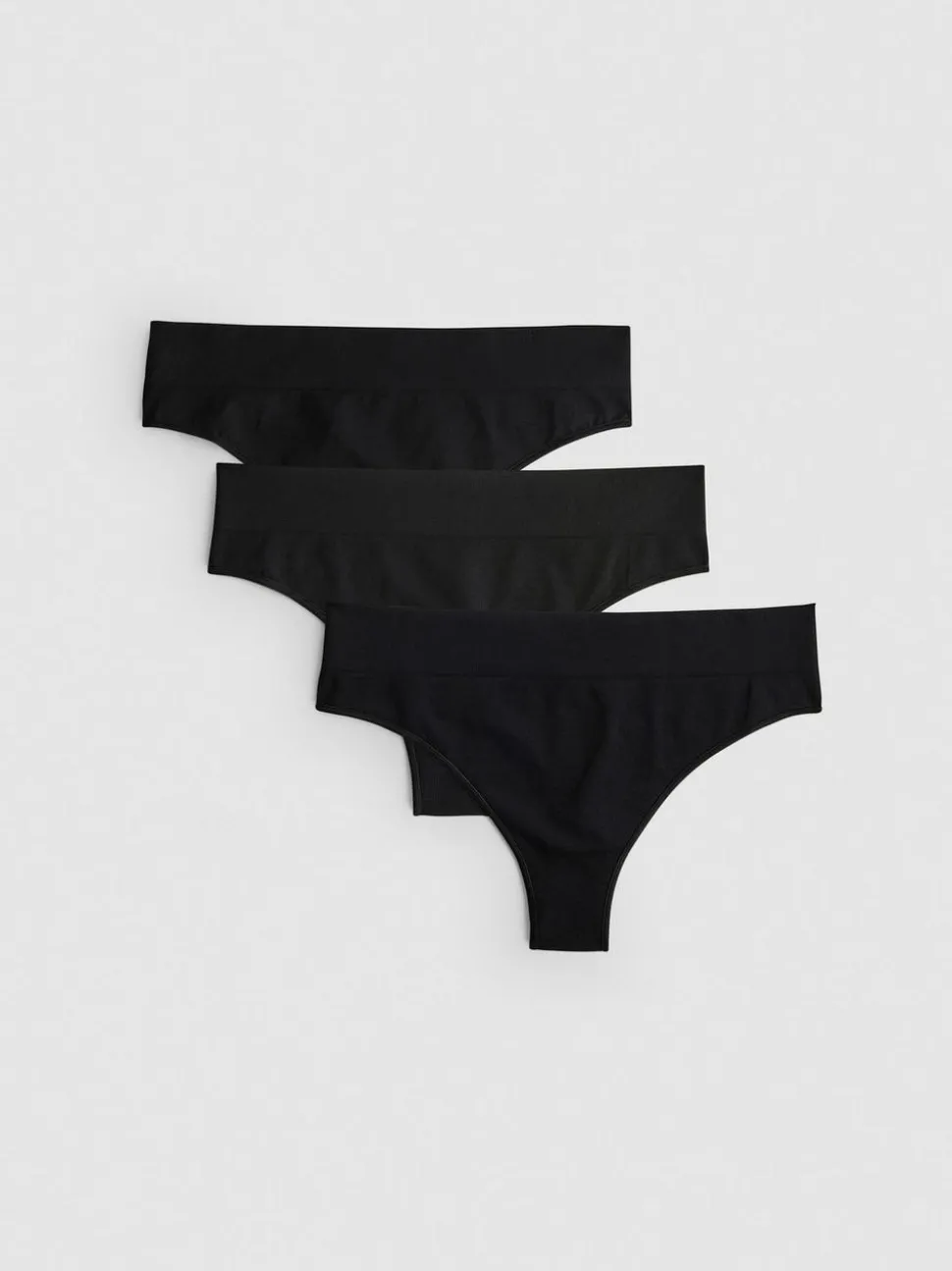 Schwarze, nahtlose Tangas, 3er-Pack