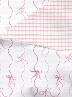 Seersucker-Bettwäsche mit Schleifenmuster, Doppelbett