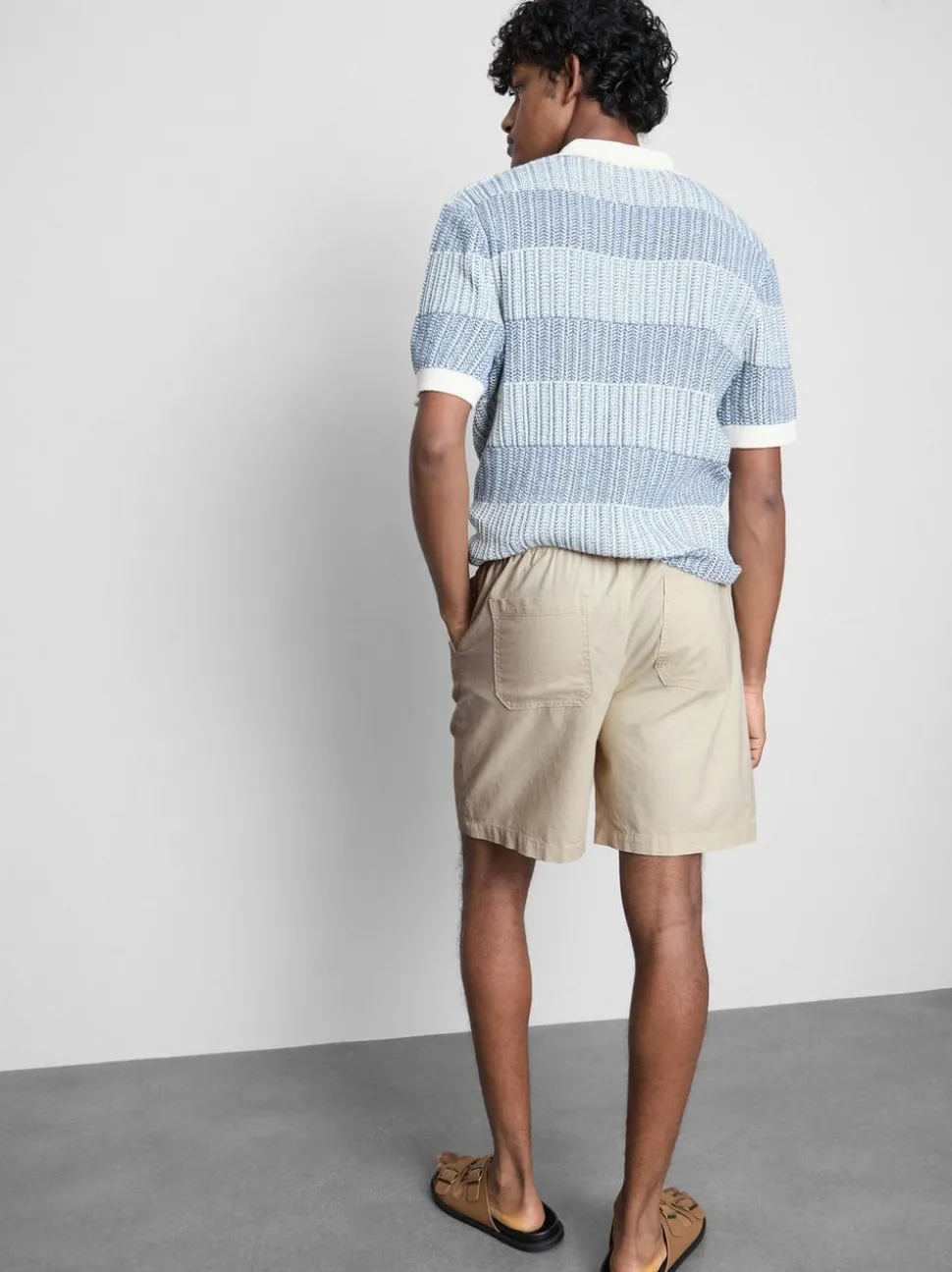 Shorts aus Leinengemisch mit Kordelzug