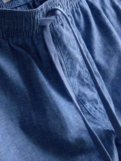 Shorts aus Leinengemisch mit Kordelzug