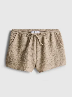 Shorts mit Falten und Kordelzug