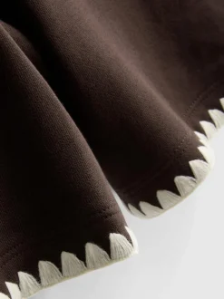 Shorts mit hohem Baumwollanteil und Häkelbesatz