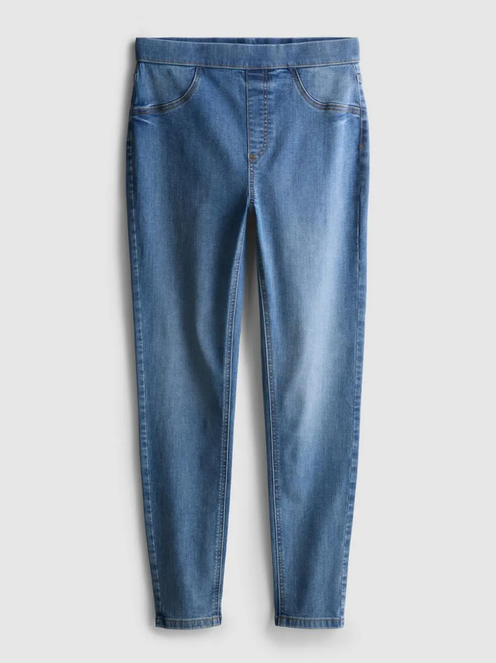 Skinny-Jeggings aus reiner Baumwolle mit mittelhohem Bund